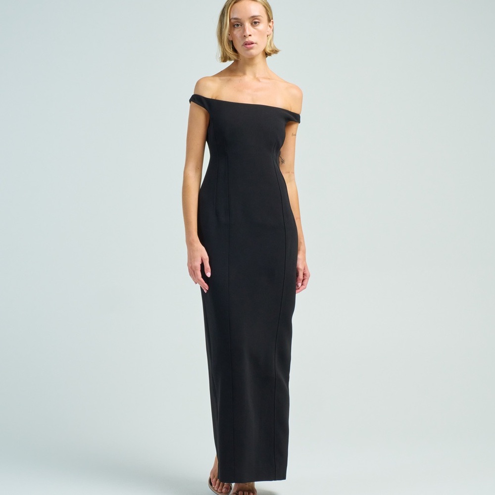 Toteme Black Off-Shoulder Maxi Dress